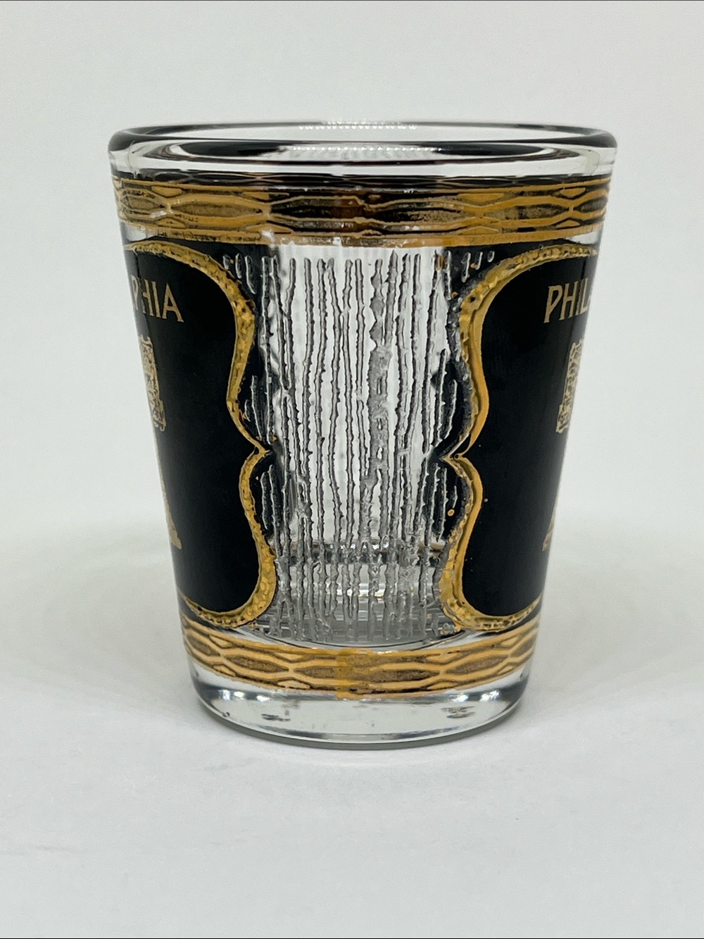 Philadelphia Liberty Bell Gold and Black Souvenir Shot Glass - Picture 2 of 2